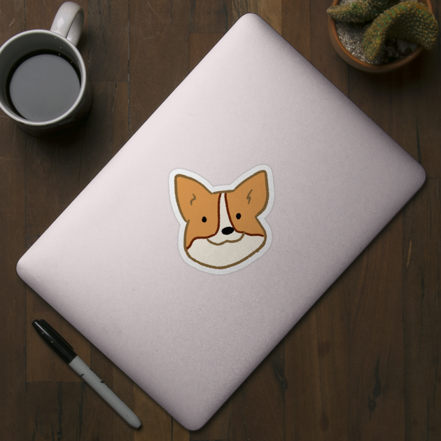 Cute Corgi face art by Mayarart